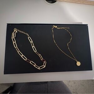 Madewell Gold Chain and Pendant Necklace Set